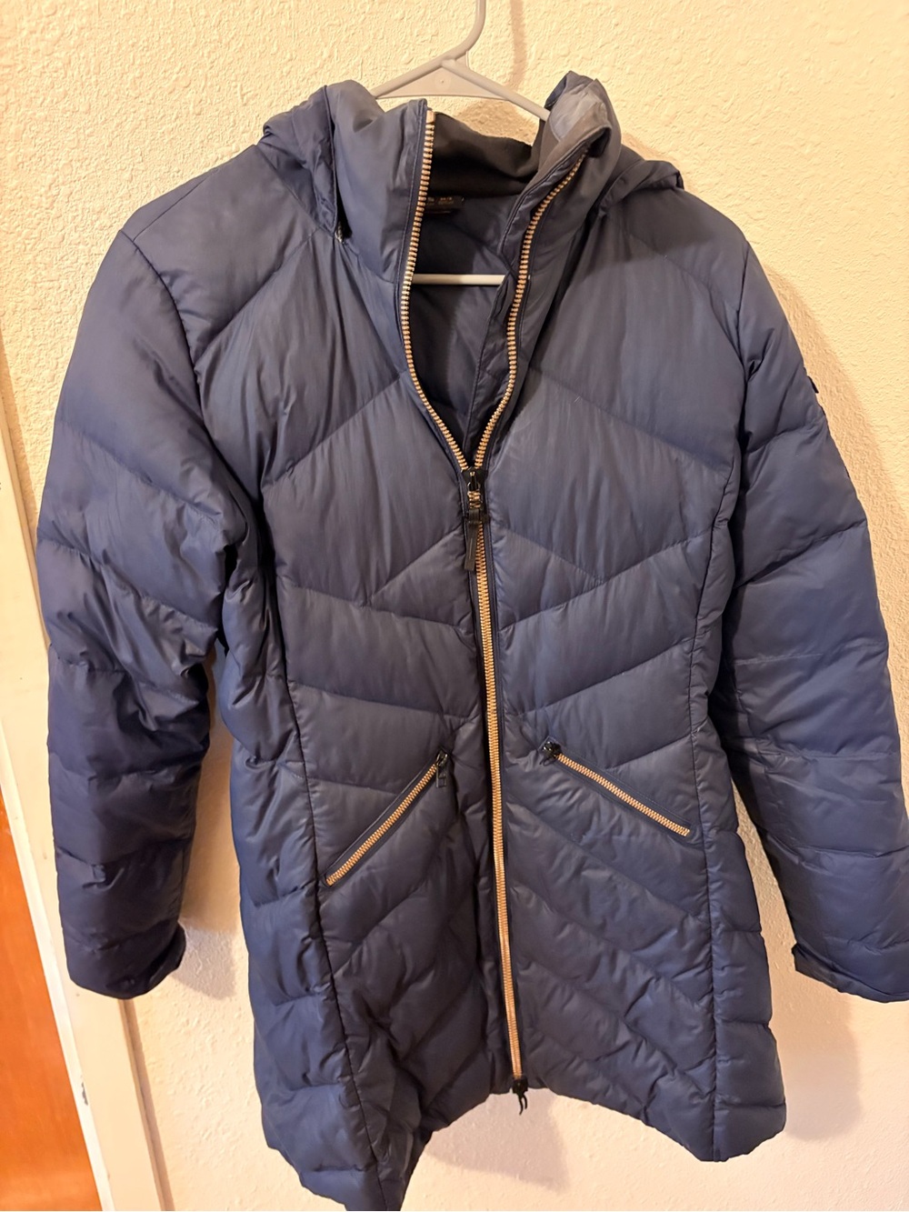 KJUS Navy Down Puffer Coat Hooded Jacket Women’s 36 S Swiss Designer
